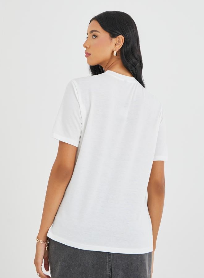 Styli Styli Embroidered Round Neck T-Shirt - Image 4
