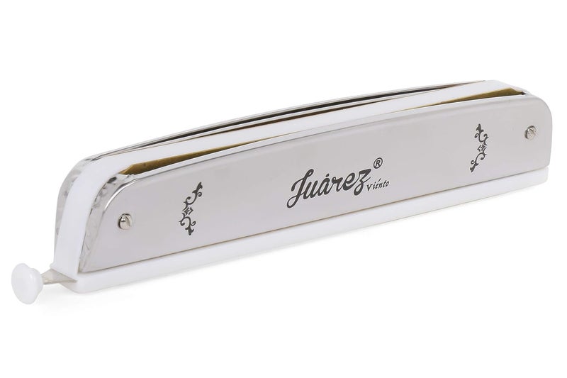 Juarez 24 Holes JRH24CHSL Harmonica Brass Reed Plate Aluminum Cover Chromatic Tower Mouth Organ With case Silver - Image 3
