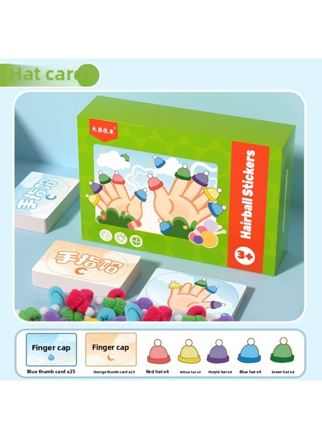 Little Hat Refers To Children's Board Game Puzzle Left And Right Hand Training Color Cognitive Toys Boys And Girls Gift 3-Specifications:Finger Cap  - Image 1