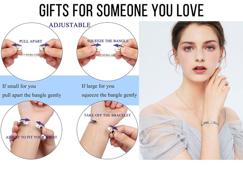 Btysun Going Away Gift for Worker Friendship Bracelet Funny Friend Birthday Gifts for Women Quotes Engraved Cuff Bangle Bracelets Christmas Jewelry - Image 4