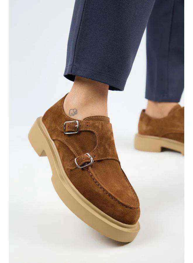 (Bonni) Women's Genuine Leather Double-Buckle A-Frame Shoes