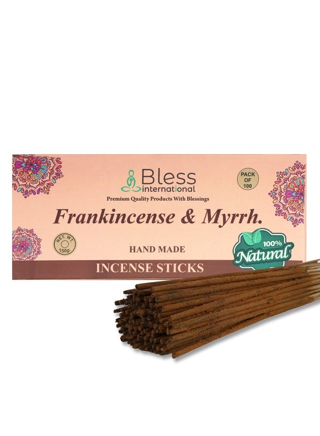 Bless International Bless-Frankincense-And-Myrrh 100 -Natural-Incense-Sticks Handmade-Hand-Dipped The-Best-Woods-Scent-100-Sticks-Pack - Image 1