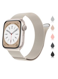 General Compatible with Apple Watch Band Series 9, Ultra 2, SE, Ultra 8 7 6 5 4 3 2 1 38mm 40mm 41mm 42mm 44mm 45mm 49mm Women and Men, Stainless Steel Mesh Loop Magnetic Clasp Replacement for  - Image 1