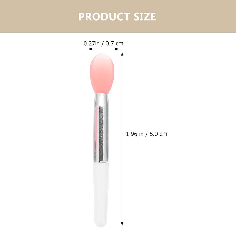 Silicone Lipstick Brush Set 10 Pieces with Lip Balm Applicator and Dustproof Cover Semi- Red Handle Lip Mask Brush Tool and Makeup Application - Image 2