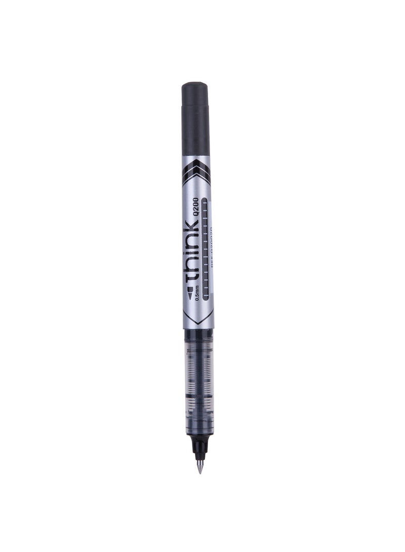 Deli Black Rollerball Pen 0.5mm , Non-Toxic , Smooth Writing for Note Taking , Journaling , Drawing , Pack of 12 Pens  - Image 4