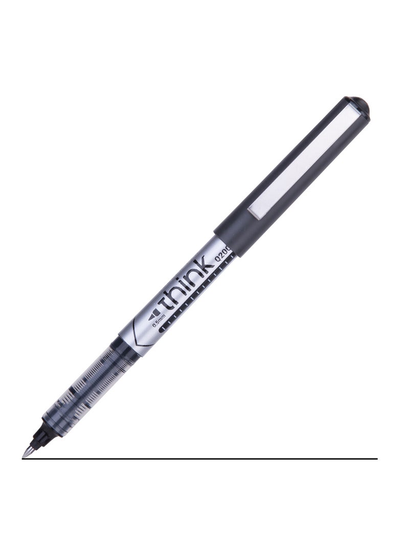 Deli Black Rollerball Pen 0.5mm , Non-Toxic , Smooth Writing for Note Taking , Journaling , Drawing , Pack of 12 Pens  - Image 5