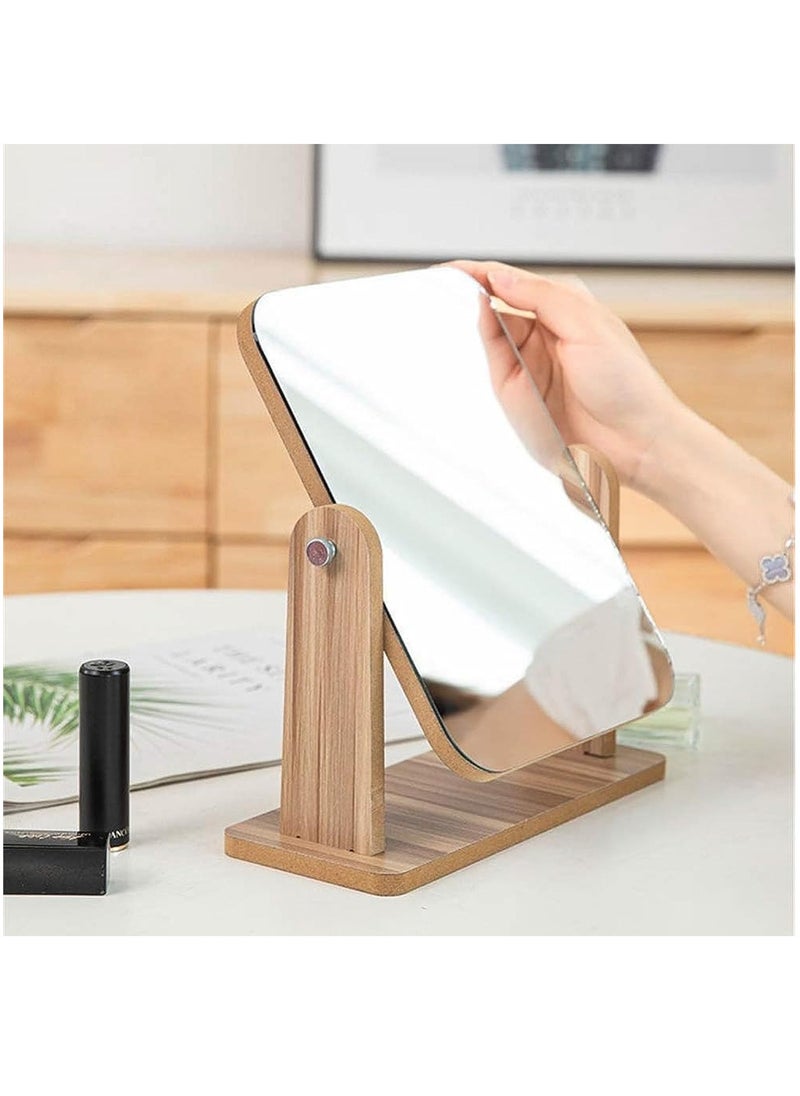 Arabest Wooden Makeup Mirror Desktop Vanity Mirror Bedroom Beauty Princess Mirror Portable Desktop Mirror，makeup Mirror, Framed Mirror Design, Bedroom Mirror  - Image 1