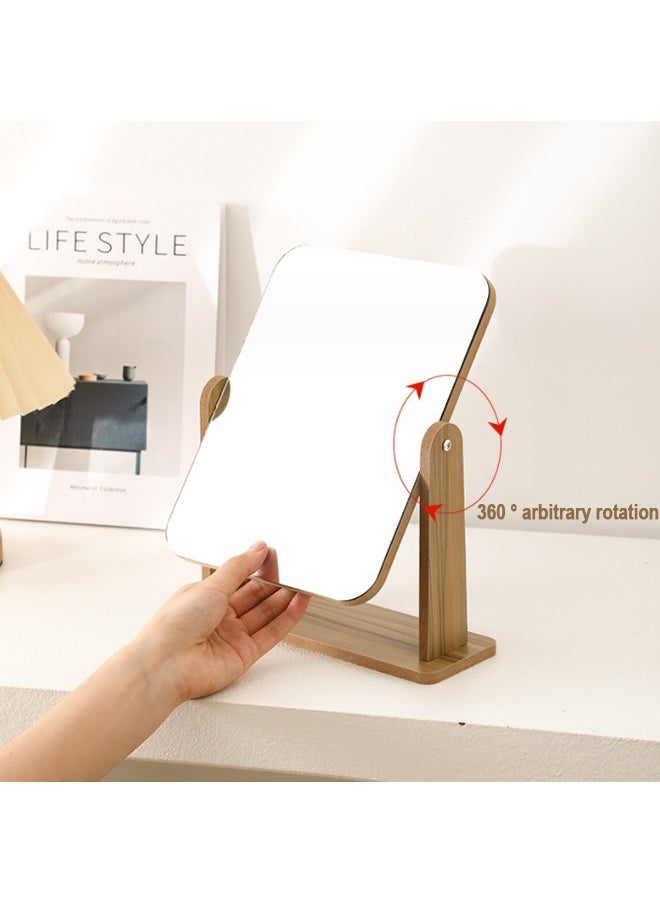 Arabest Wooden Makeup Mirror Desktop Vanity Mirror Bedroom Beauty Princess Mirror Portable Desktop Mirror，makeup Mirror, Framed Mirror Design, Bedroom Mirror  - Image 2