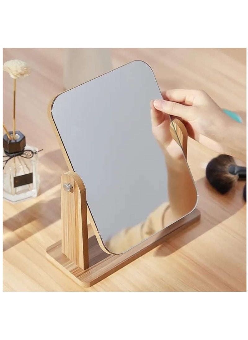 Arabest Wooden Makeup Mirror Desktop Vanity Mirror Bedroom Beauty Princess Mirror Portable Desktop Mirror，makeup Mirror, Framed Mirror Design, Bedroom Mirror  - Image 4
