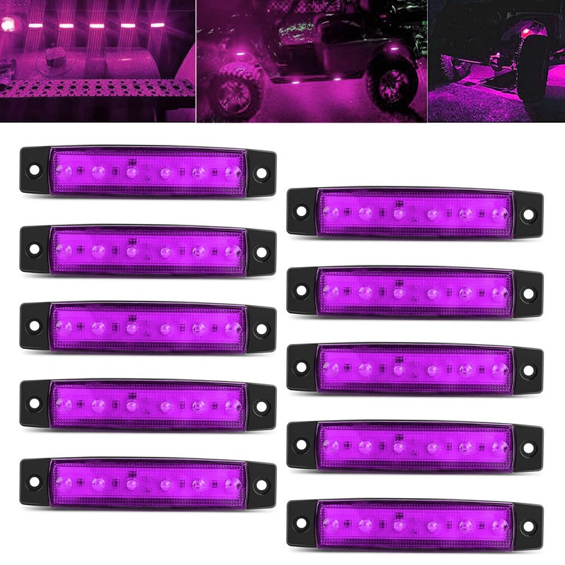 FZSSHYG 10 قطع أضواء شريط LED بنفسجي، مجموعة إضاءة تحت العجلات، أضواء صخور خارجية لسيارات رانجلر، شاحنات، عربات جولف، RV، SUV، الطرق الوعرة - Image 1