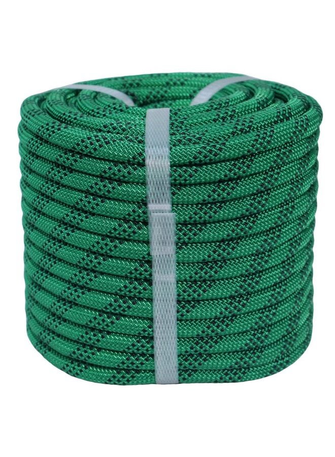 حبل تسلق بطول 10 أمتار مصنوع من البوليستر المضفر، حبل خارجي لتسلق الأشجار والمشي لمسافات طويلة والتخييم والأرجوحة باللون الأخضر - Image 1