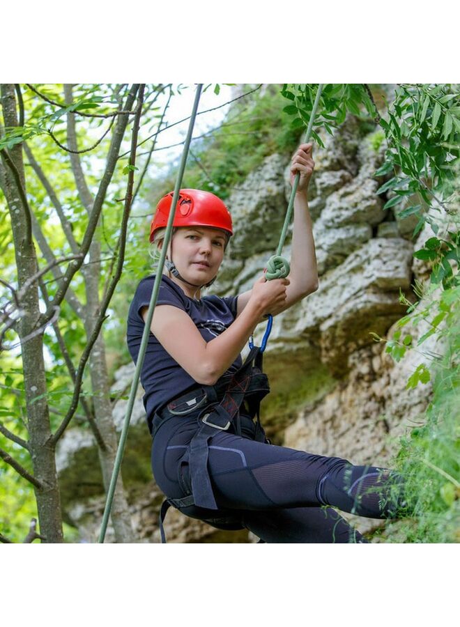 حبل تسلق بطول 10 أمتار مصنوع من البوليستر المضفر، حبل خارجي لتسلق الأشجار والمشي لمسافات طويلة والتخييم والأرجوحة باللون الأخضر - Image 4