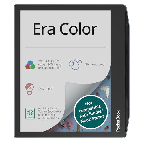 PocketBook Era Color Ereader - 7 Inch E Ink Kaleido 3 Screen - Eye-Friendly Audio-Book & E-Book Reader - Text-to-Speech - Waterproof IPX8 - Bluetooth & Speakers - WiFi Cloud Sync - 32GB Storage - Image 1