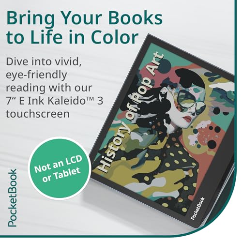 PocketBook Era Color Ereader - 7 Inch E Ink Kaleido 3 Screen - Eye-Friendly Audio-Book & E-Book Reader - Text-to-Speech - Waterproof IPX8 - Bluetooth & Speakers - WiFi Cloud Sync - 32GB Storage - Image 2