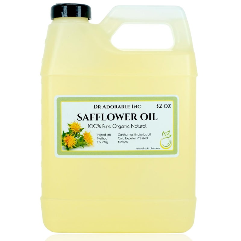 Dr Adorbale 32 oz Safflower Oil 100 Pure Natural High Oleic Organic Cold Pressed