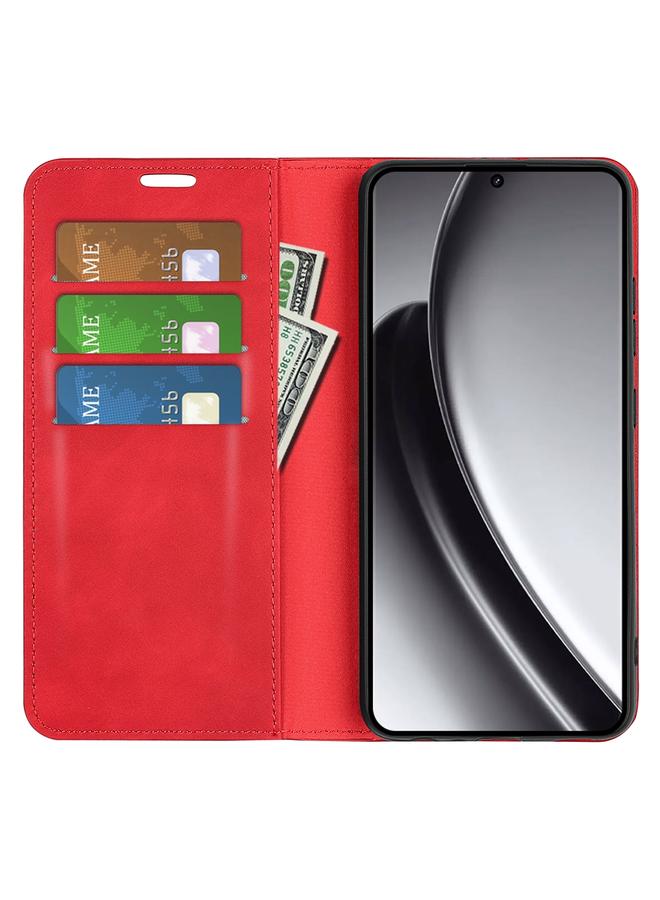 S-TOP Case For Realme GT 6 5G Retro-skin Magnetic Suction Leather Phone Case - Image 4