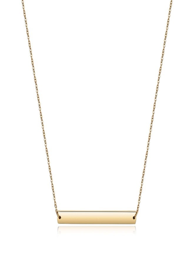 WISTIC Gold Vertical/Horizontal Bar Necklace Stainless Steel Do not fade Gold Plated blank Bar Necklace Layered Necklace for Women Adjustable Chain Sounenir Adult Jewelry - Image 1