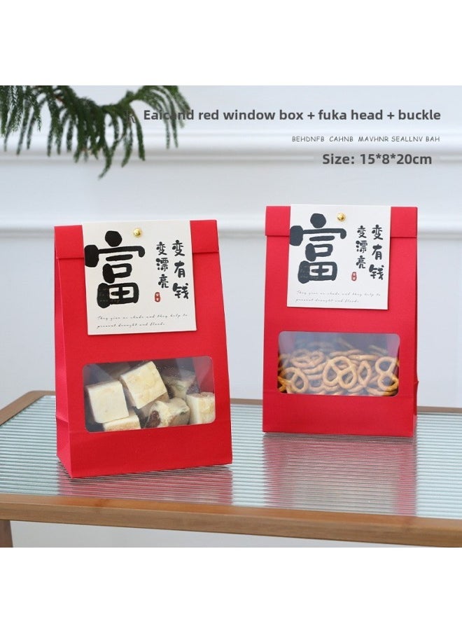 Kraft Paper Packaging Bag Biscuits Snowflake Crisp Glutinous Rice Boat Cookies Candy Nougat Toffee Food Box Baking-Specifications  - Image 1