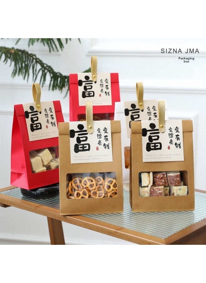 Kraft Paper Packaging Bag Biscuits Snowflake Crisp Glutinous Rice Boat Cookies Candy Nougat Toffee Food Box Baking-Specifications  - Image 4
