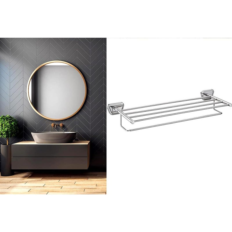 FORTUNE 304 Grade Stainless Steel 24 Inch Towel Rack with Towel Rod Wall Mounted Hand Towel Rail for Kitchen and Washroom Towel Hanger Towel Stand Towel Holder Bathroom Accessories Pack of 2 - Image 4