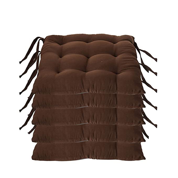 HANUMANT Microfiber Chair Cushion Seat Pad with Ties Use for Home Chair Bookstore Library Cafe Car Office 40X40cm 40CM40CM Brown 5 - Image 1