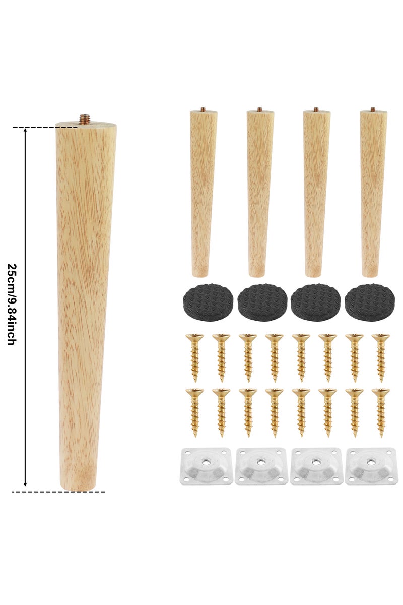 Oblique 25cm 4 Pcs Furniture Legs Wooden Solid Furniture Feet Oblique/Straight Table Feet Non-slip C
