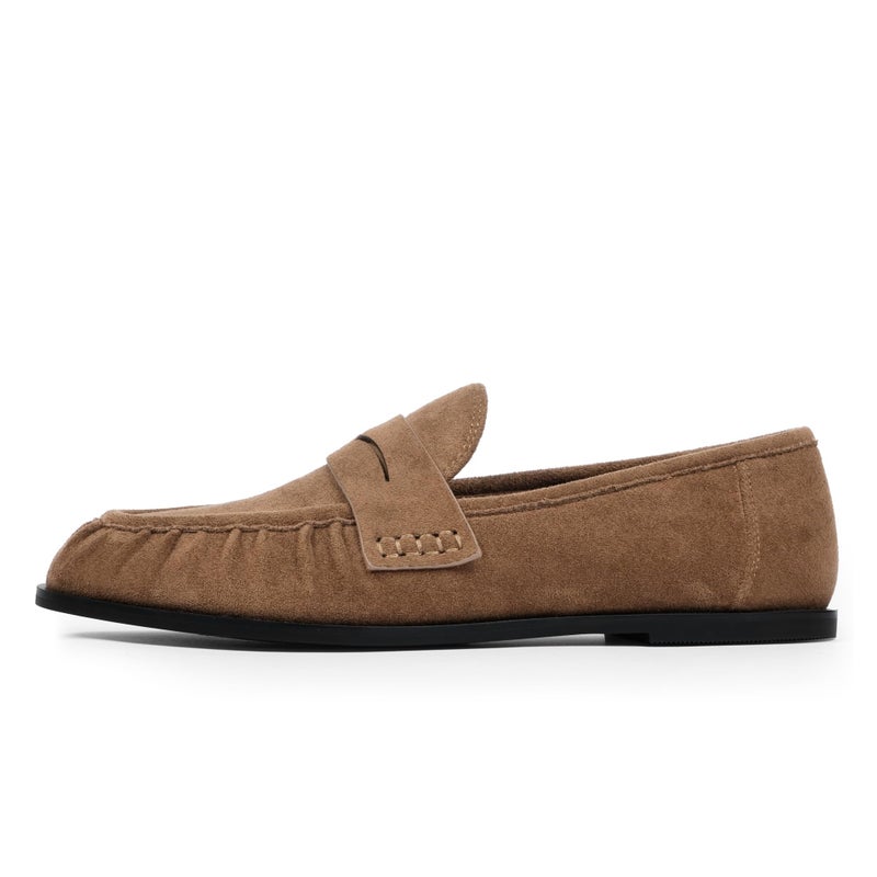 QIY Tan Flats for Women Dressy Womens Flats Tan Loafers Penny Loafers 2026 Moccasins Camel Khaki Slip on Shoes Women Comfortable Business Casual Shoes Size 9.5 - Image 1