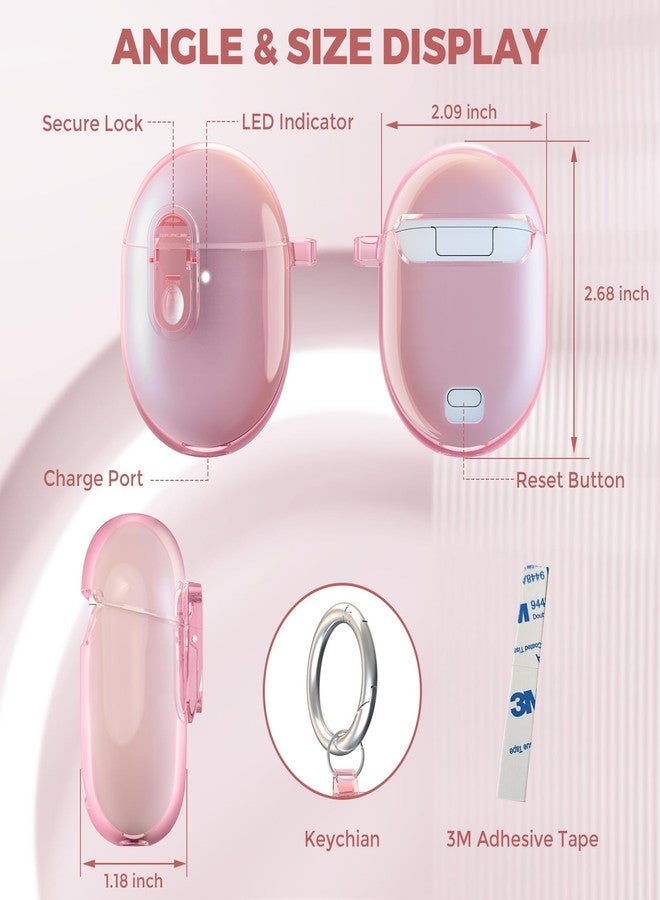 OTOPO Clip Lock Case for Google Pixel Bud Pro Case & Pixel Buds Pro 2 Case Clear with Cleaner Kit, Soft TPU Transparent Protective Cover Men Women Compatible Google Pixel Bud Pro 2022/ Buds Pro 2 2024 Pink - Image 5