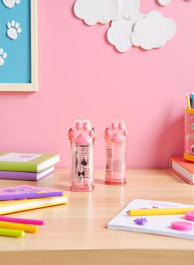 Zhuluck 2Pcs Cute Cat Paw Pencil Sharpener Kawaii School Supplies Student Prize Kids Gift Kawaii Pencil Sharpener Supplies for Kids Girls Cat Lovers Office School Home Pencil Sharpeners - Image 2