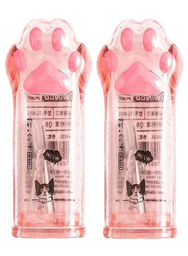 Zhuluck 2Pcs Cute Cat Paw Pencil Sharpener Kawaii School Supplies Student Prize Kids Gift Kawaii Pencil Sharpener Supplies for Kids Girls Cat Lovers Office School Home Pencil Sharpeners - Image 1
