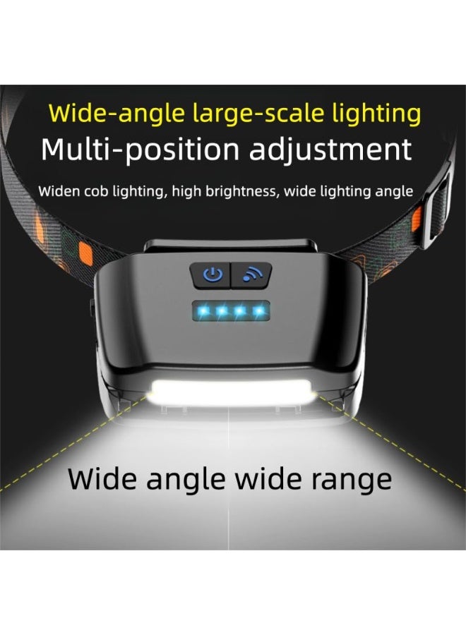 Motion Sensor Headlamp with Mosquito Repellent Red Light, Rechargeable Ultra-Light 52g LED Headlamp for Camping Fishing, USB C Waterproof 250LM, Adjustable Headband - Image 4