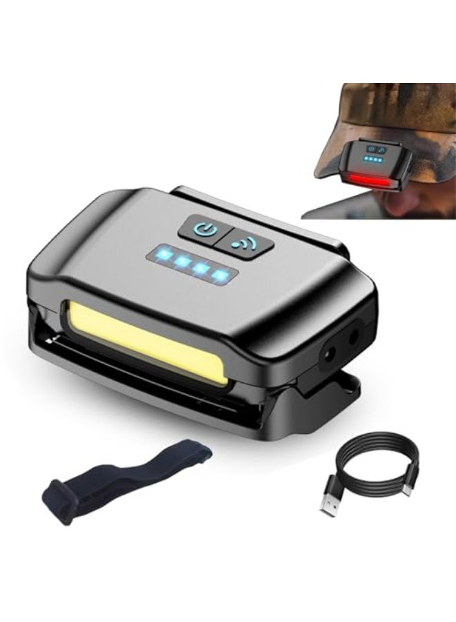 Motion Sensor Headlamp with Mosquito Repellent Red Light, Rechargeable Ultra-Light 52g LED Headlamp for Camping Fishing, USB C Waterproof 250LM, Adjustable Headband - Image 1