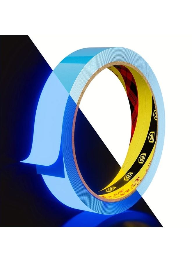 Blue Glow in The Dark Tape Self Adhesive Waterproof UV Resistant for Stairs Walls Outdoor Decor - Image 1