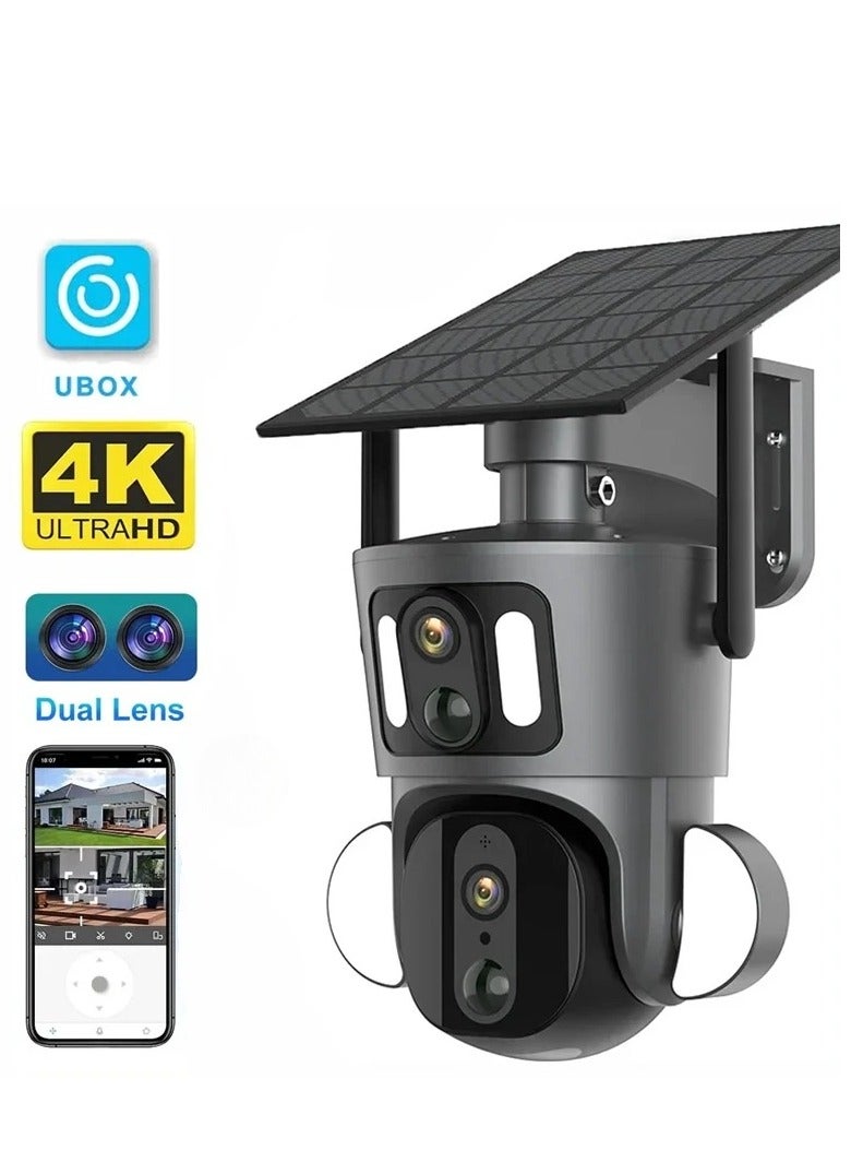 Generic Outdoor Waterproof 4K 8MP Dual Lens Solar PTZ Camera with 4G ...