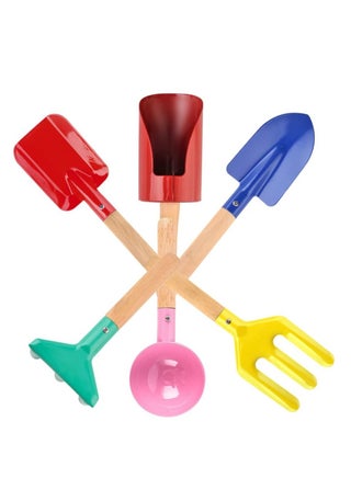 Beach Toy Set 6 Piece Kids Tools with Spoon Shovel Rake Fork Trowel Dirt Digging Toys Metal Wooden Handles for Children - pzsku/Z9EFCEADDD11DEF7F3BAEZ/45/_/1701931392/8fe5191c-2359-41f8-b408-39b76559e2cb