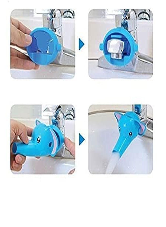 Divik Elephant Water Tap Plastic and Silicone Elephant Water Tap Holder Faucet Extender for Kitchen Bathroom ( Colour - Blue ) - Image 3