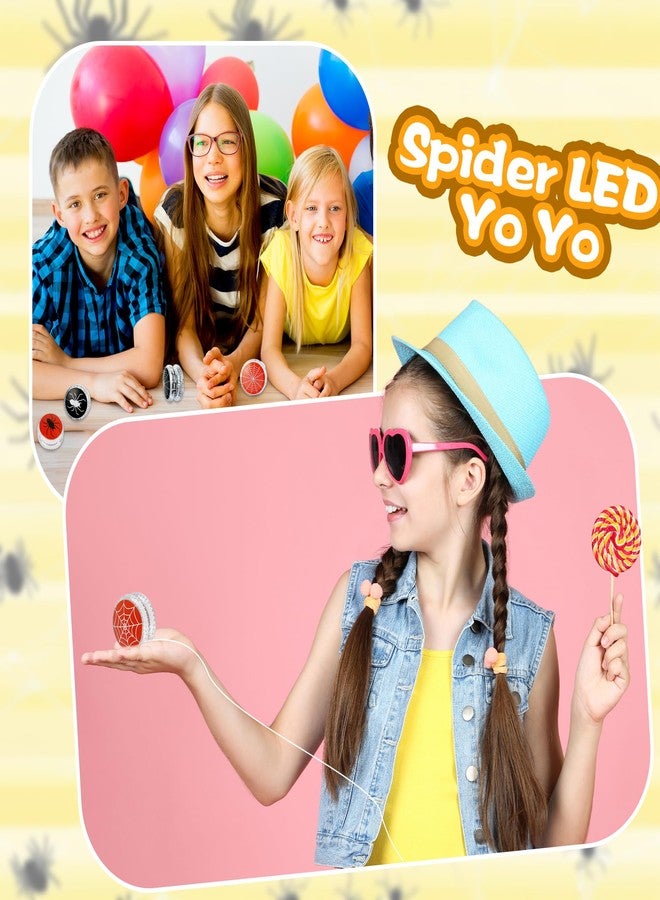 Drayear 30 Pack Led Light up Yo Yo Novelty Spider Yo Yo Ball Plastic Light up Responsive Ball for Kids Birthday Spider Theme Party Goodie Bag Fillers Classroom Rewards, 6 Styles - Image 3