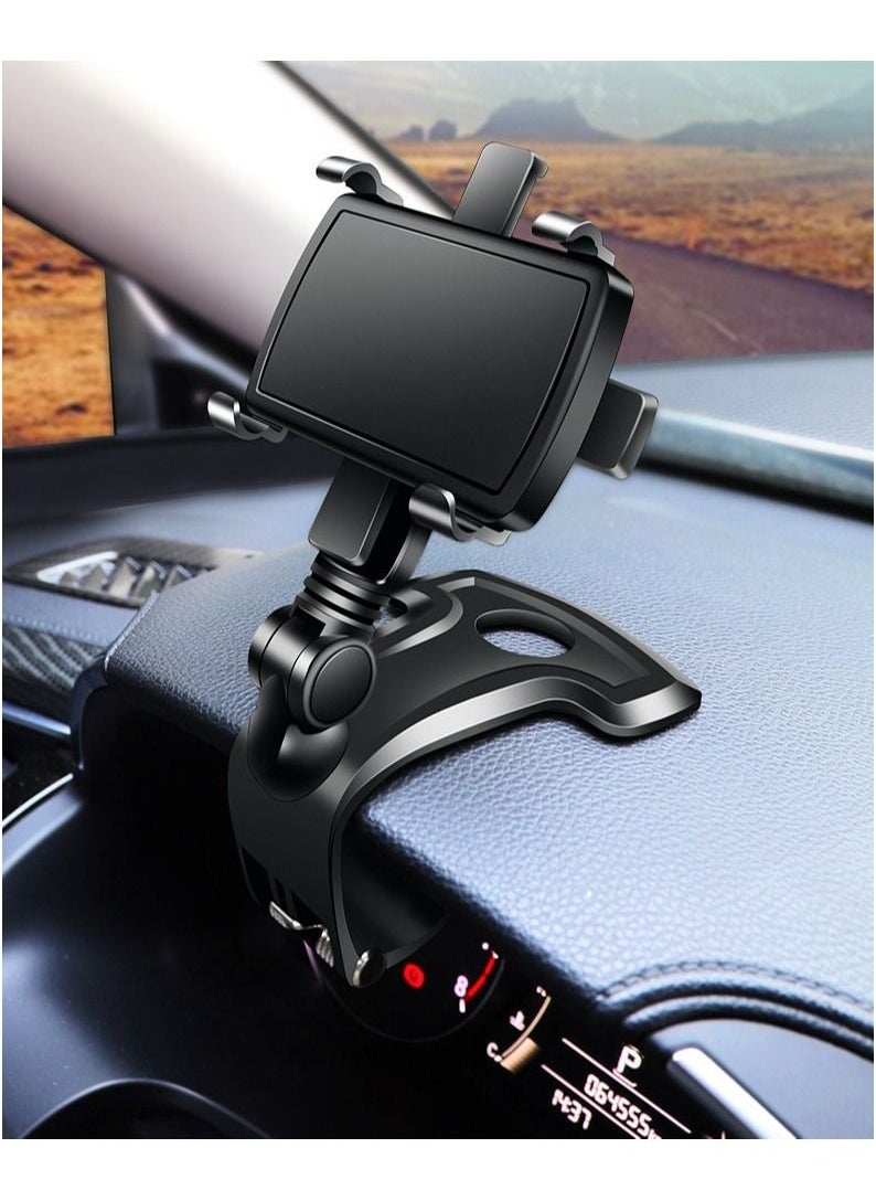 DUNISO - 3-In-1 Phone Holder Mount for Car Dashboard With Number Card 360 Degree Rotation Dashboard Car Clip Mount Stand Phone Holder Suitable for All Cell Phone Automobile Interior - Image 1