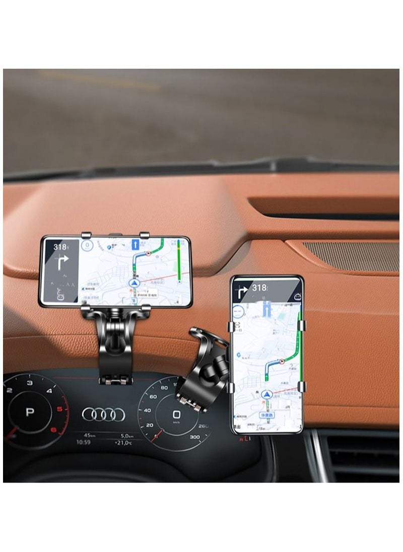 DUNISO - 3-In-1 Phone Holder Mount for Car Dashboard With Number Card 360 Degree Rotation Dashboard Car Clip Mount Stand Phone Holder Suitable for All Cell Phone Automobile Interior - Image 1