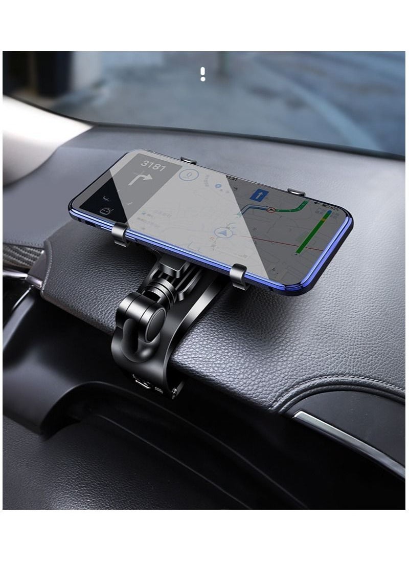 DUNISO - 3-In-1 Phone Holder Mount for Car Dashboard With Number Card 360 Degree Rotation Dashboard Car Clip Mount Stand Phone Holder Suitable for All Cell Phone Automobile Interior - Image 1