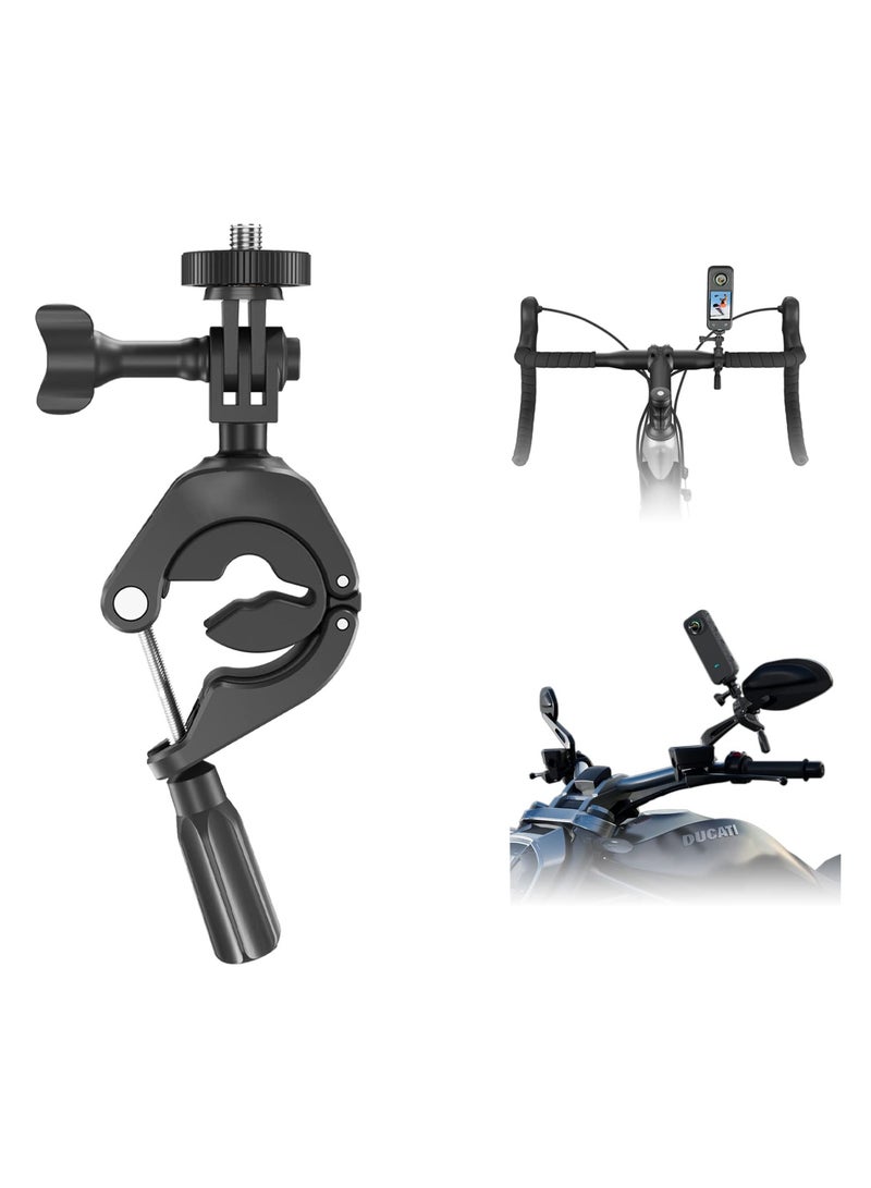 كابتن تيك Motorcycle Camera Holder Insta360 X4 - Bike Mount Handlebar Clamp, for Insta360 X4/ X3/ ONE X2/ ONE RS/GoPro 12/11/ 10/9/ 8/7/ DJI Osmo Pocket 3/2 Accessories - Image 1