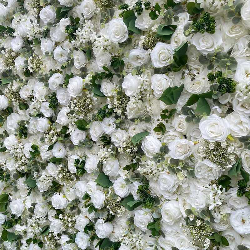 Handmade 3D White Peony Wall Background Wall, Artificial Fake Flower Wall, Wedding Decoration Hotel Background Decoration Fabric Background Flower Art(1x2m) - Image 5