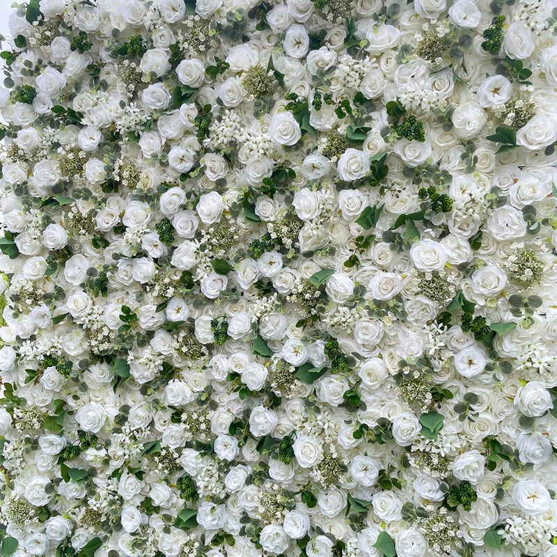 Handmade 3D White Peony Wall Background Wall, Artificial Fake Flower Wall, Wedding Decoration Hotel Background Decoration Fabric Background Flower Art(1x2m) - Image 4