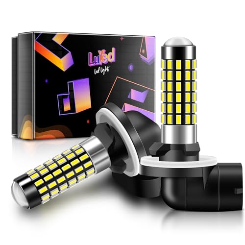 LUYED 881 LED Fog Light Bulb 1800 Lumens Super Bright 3014 78-EX Chipsets 889 894 896 Led Bulbs with Projector for Fog Lights,Xenon White,Pack of 2 - Image 1