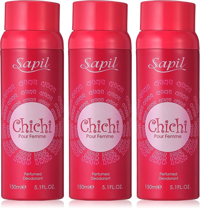 Sapil Chichi Pour Femme Perfumed Deodorant - 3 x 150ml - Image 1