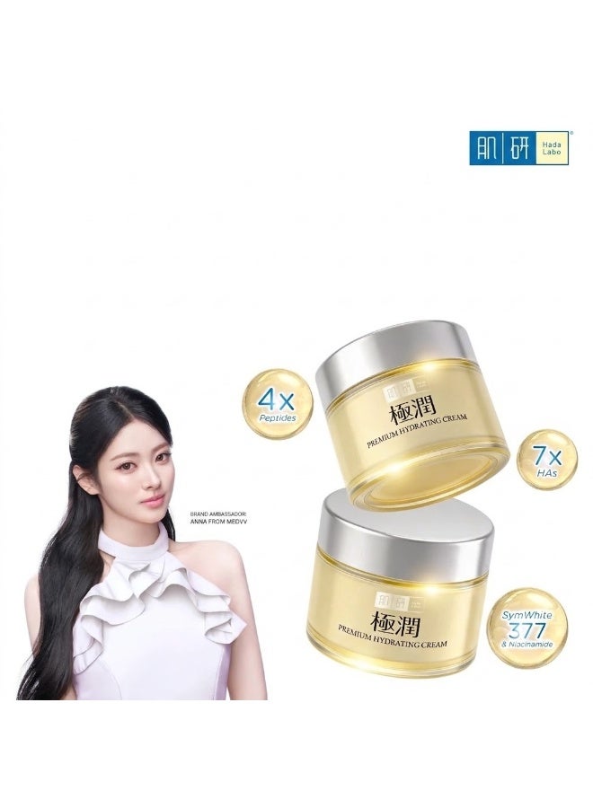 Hada Labo Premium Hydrating Cream with 7 Types of Hyaluronic Acid, 50g (Bundle of 2) - Image 1