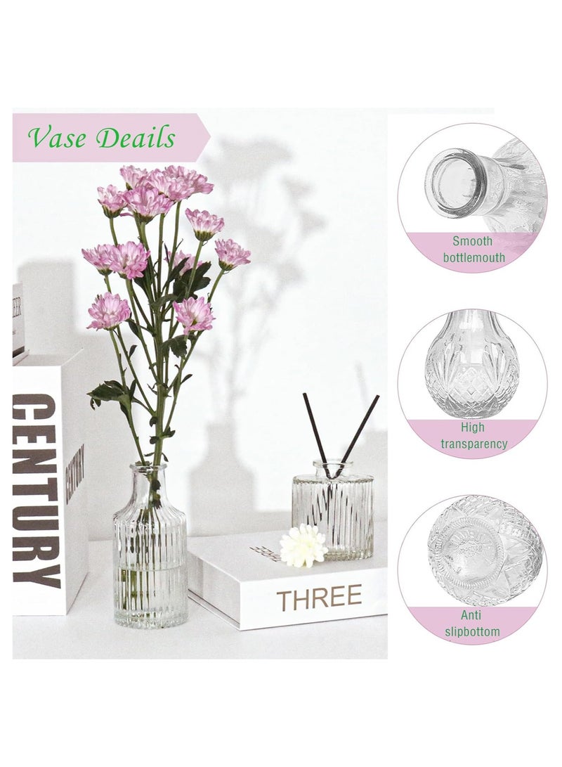 فوك مجموعة 36 إناء زهور زجاجي شفاف - مزهريات صغيرة لديكور المنزل/حفلات الزفاف/الأعياد (طراز عصري) - Image 5