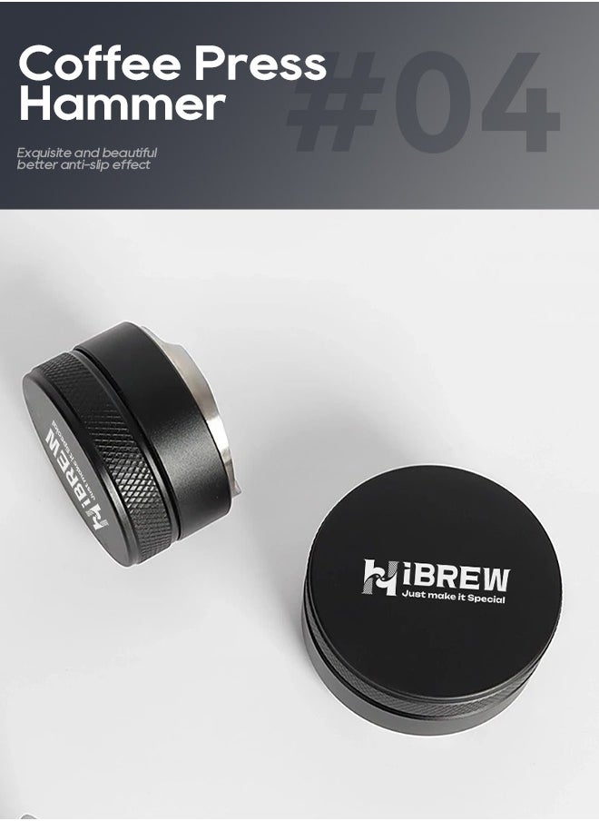HiBREW HiBREW 58mm Bottomless Coffee Powder Handle Portafilter 304 stainless steel Tmaper Distributor For H10A  - Image 5