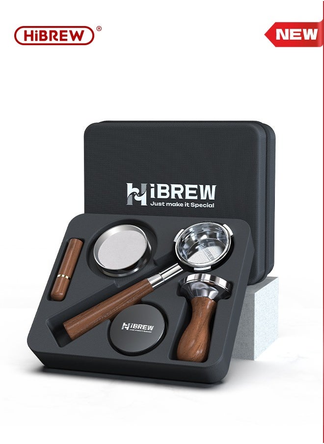 HiBREW HiBREW 58mm Bottomless Coffee Powder Handle Portafilter 304 stainless steel Tmaper Distributor For H10A  - Image 1