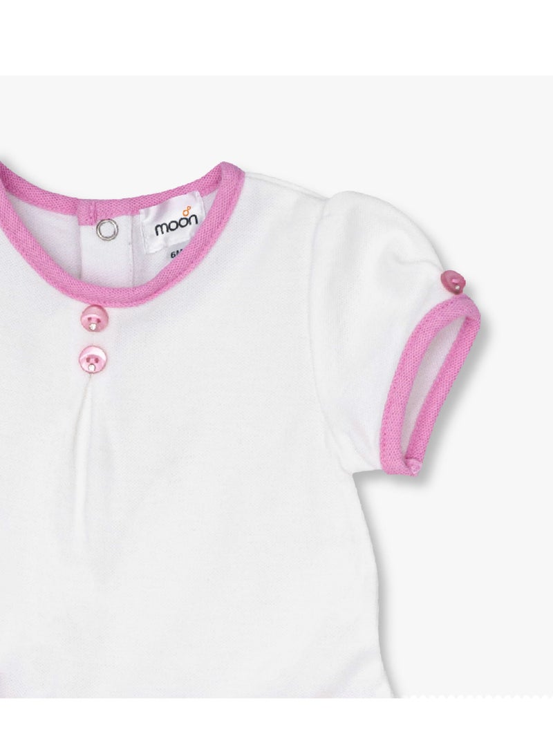 Moon MOON 100% Cotton Dress & Panties 0-3M Pink - Pink Stripes - Image 5